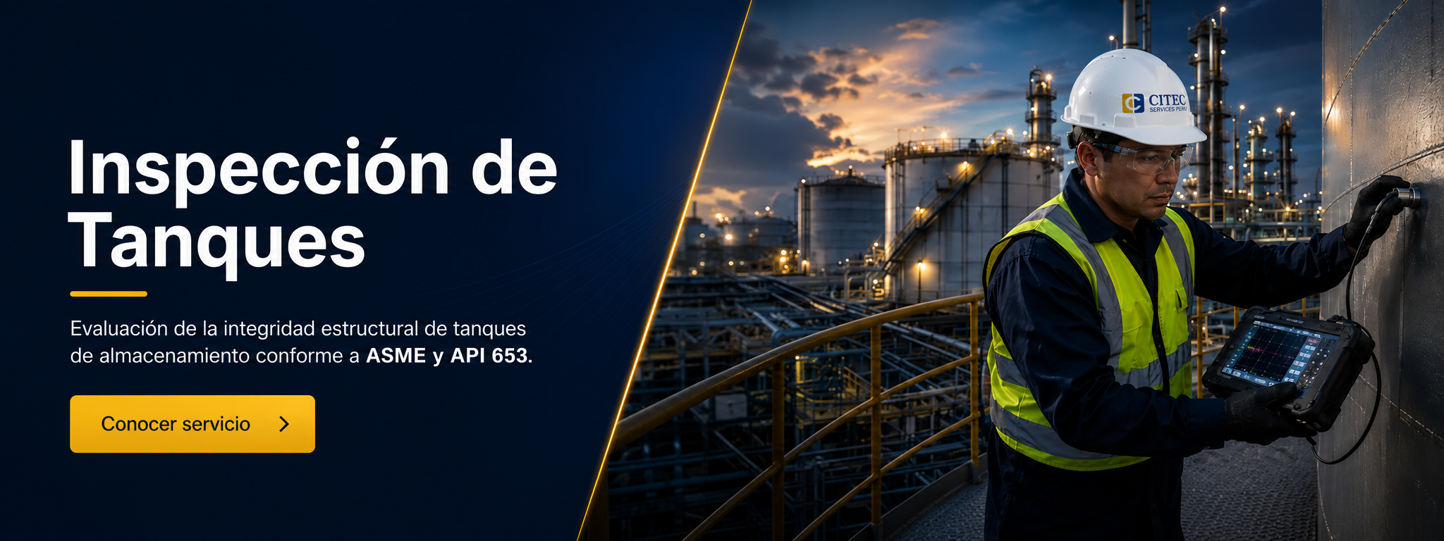 Inspección de tanques industriales